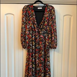 MANGO floral midi dress